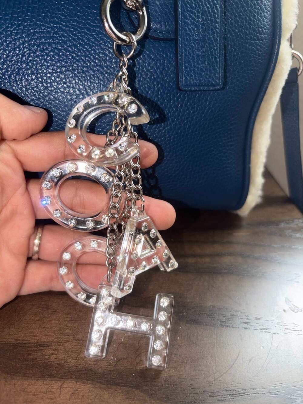 Coach y2k Clear Crystal Letter Bag Charm